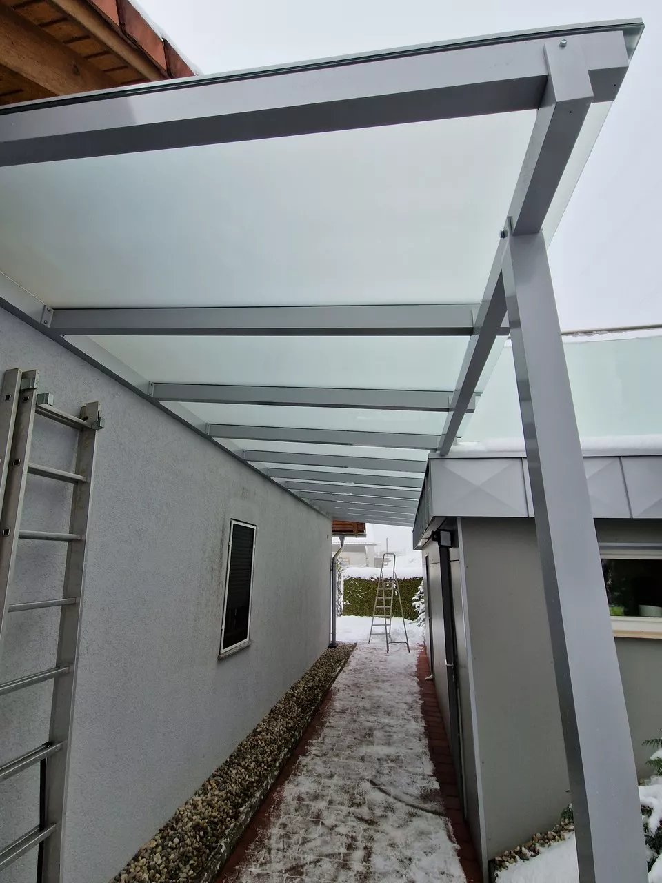 Vordach Wetterschutz Metall Glas