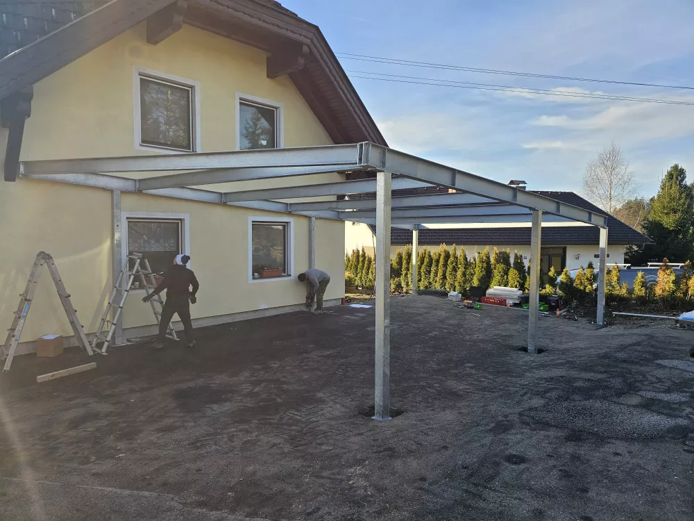 Carport Zubau an Haus