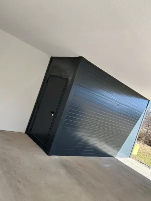 Raum aus Wandpaneelen für Carport