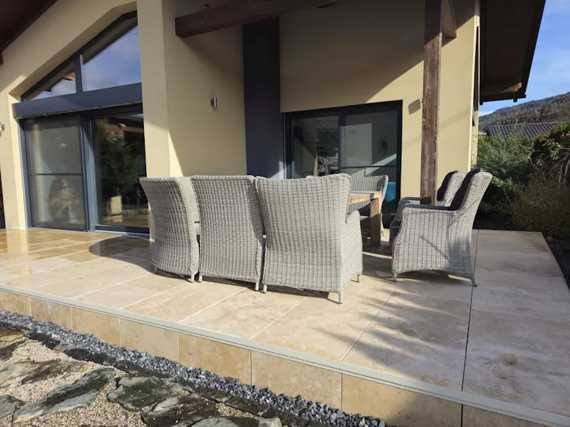 Travertin Platten für die Terrasse