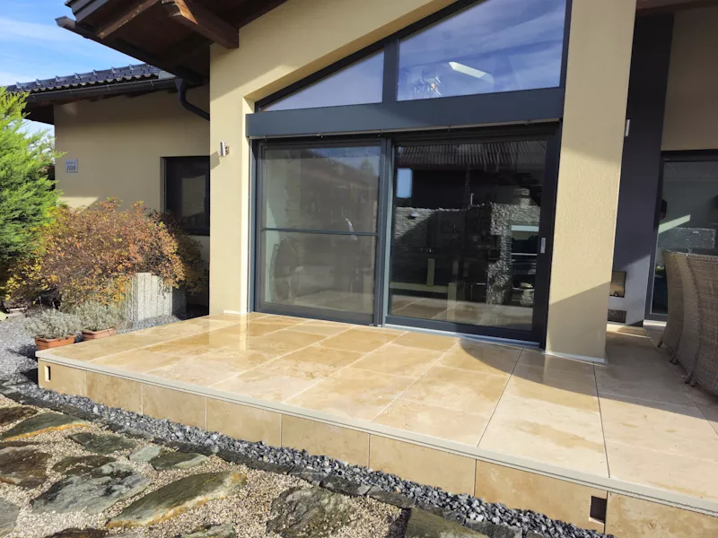 Travertin Platten für die Terrasse